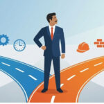 Ilustración de servicios especializados vs ejecución de obras con contrato marco REPSE al centro