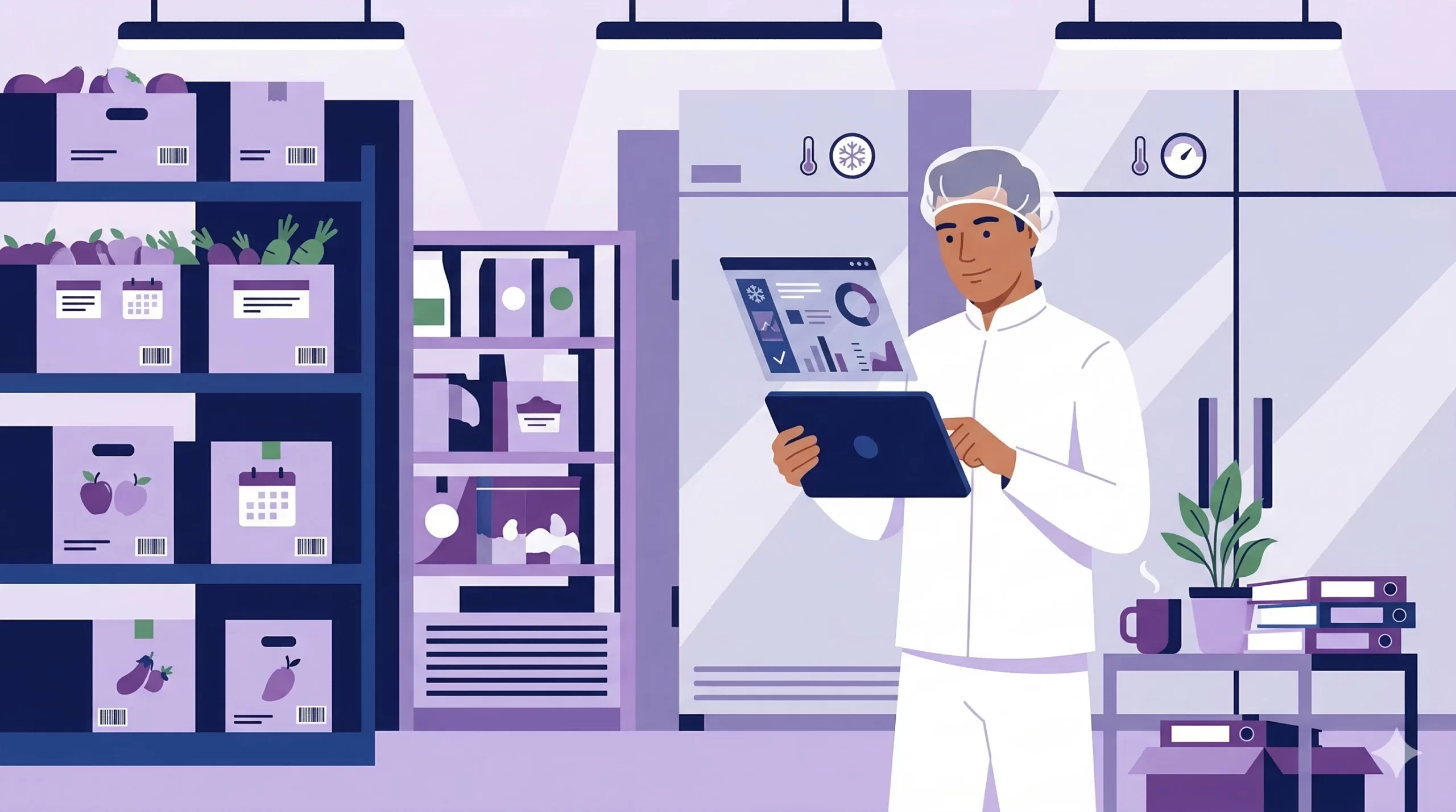 Almacén de alimentos con control de temperatura y cumplimiento NOM-251 para comedores industriales