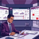 Oficina de compliance con pantallas mostrando portal REPSE, dashboard SIDIL y calendario mayo 2026